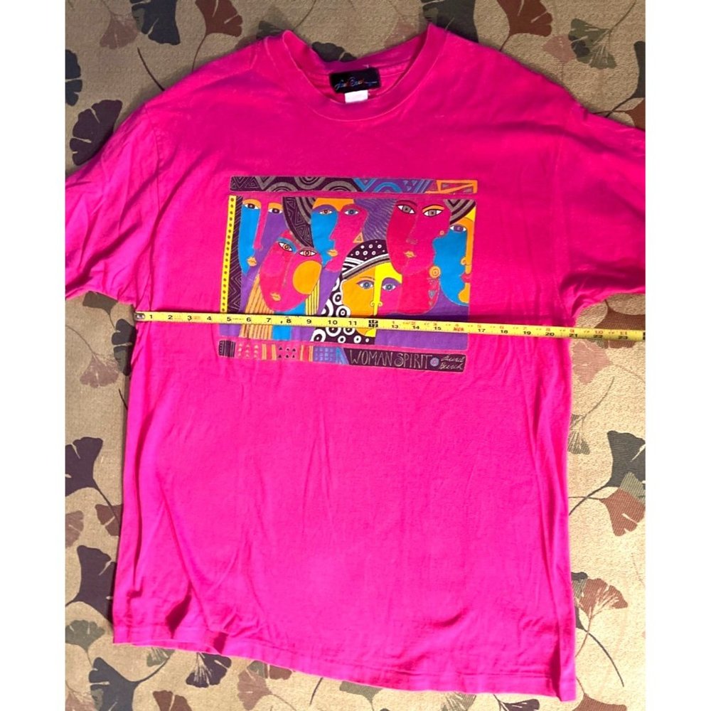 Vintage 90's Laurel Burch Women Spirit Pink Pride Graphic Print One Size T-Shirt - Picture 7 of 9